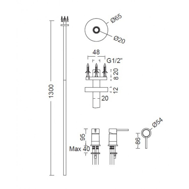 EURORAMA ΡΟΥΞΟΥΝΙ ΝΙΠΤΗΡΟΣ ΟΡΟΦΗΣ, INOX FINISH, R6826-110 + R5309-110