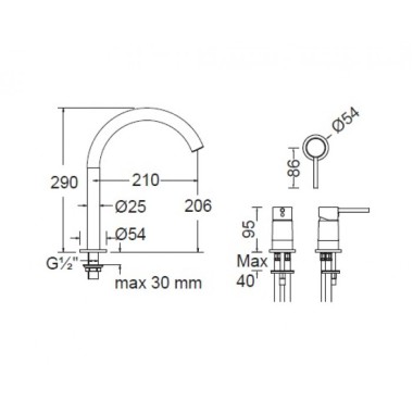 EURORAMA ΡΟΥΞΟΥΝΙ ΝΙΠΤΗΡΟΣ ΟΡΟΦΗΣ, INOX FINISH, R6830-110 + R5309-110