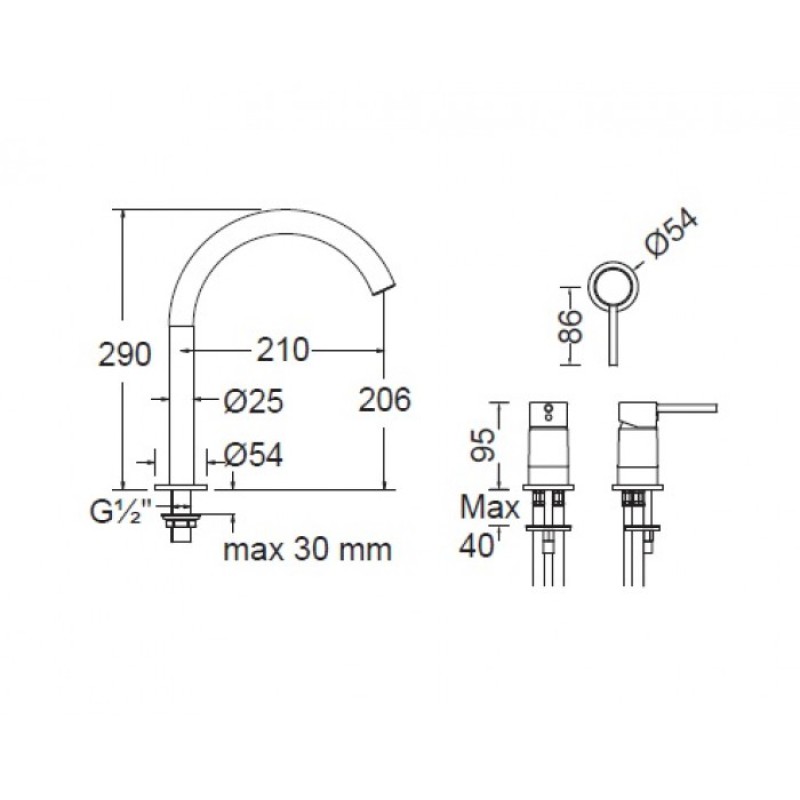 EURORAMA ΡΟΥΞΟΥΝΙ ΝΙΠΤΗΡΟΣ ΟΡΟΦΗΣ, INOX FINISH, R6830-110 + R5309-110