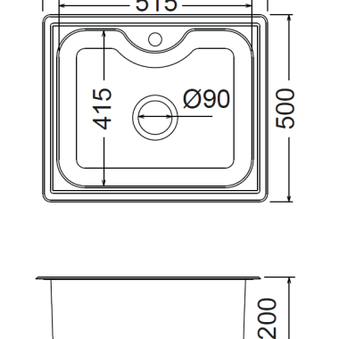 FORTinox ARENA, ΑΝΟΞΕΙΔΩΤΟΣ ΝΕΡΟΧΥΤΗΣ ΚΟΥΖΙΝΑ, ΛΕΙΟ, SATIN 60x50 CM, 22060-110