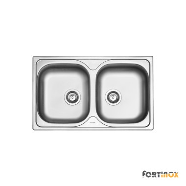 FORTinox VALLEY 50, ΑΝΟΞΕΙΔΩΤΟΣ ΝΕΡΟΧΥΤΗΣ ΚΟΥΖΙΝΑ, ΛΕΙΟ, SATIN,  80x50 CM, 25200-110