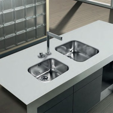 FORTinox SQUADRO, ΥΠΟΚΑΘΗΜΕΝΟΣ ΝΕΡΟΧΥΤΗΣ ΚΟΥΖΙΝΑΣ, SATIN, 52.5x42.5 CM, 28053-110