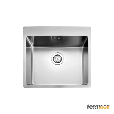 FORTinox SQUADRO, ΑΝΟΞΕΙΔΩΤΟΣ ΝΕΡΟΧΥΤΗΣ ΚΟΥΖΙΝΑ, ΛΕΙΟΣ, SATIN 55x50.5 CM, 29055-110