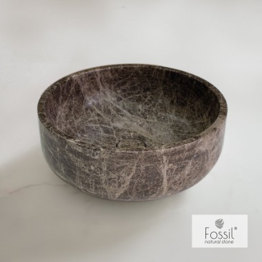 Νιπτήρας Μαρμάρινος Επιτραπέζιος, Thalo 33cm, Emperador Dark, DR 33-523