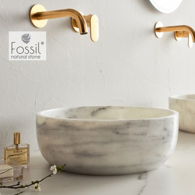 FOSSIL THALO ΕΠΙΔΑΠΕΔΙΟΣ ΝΙΠΤΗΡΑΣ ΑΠΟ ΦΥΣΙΚΟ ΜΑΡΜΑΡΟ, 39 CM, Carrara Nuovo, DR 39-300