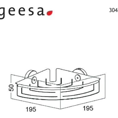 GEESA BY TIGER METAL CORNER SPONGE HOLDER-BOTTLE HOLDER WITH INOX SCREWS