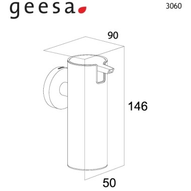  GEESA BY TIGER WALL-MOUNTED METAL LIQUID SOAP DISPENSER 125ML INOX