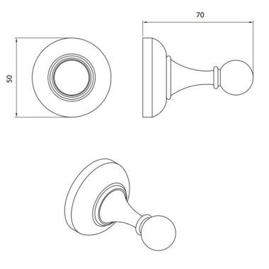 PERFORMA DESIGN VICTORIA ΕΠΙΤΟΙΧΙΟ ΜΕΤΑΛΛΙΚΟ ΑΓΚΙΣΤΡΟ ΜΠΑΝΙΟΥ ΜΟΝΟ BRONZE 