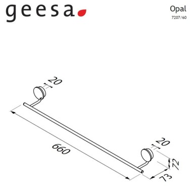 GEESA OPAL ΕΠΙΤΟΙΧΙΑ ΜΟΝΗ ΜΕΤΑΛΛΙΚΗ ΠΕΤΣΕΤΟΚΡΕΜΑΣΤΡΑ ΜΠΑΝΙΟΥ CHROME, 7207/60-100