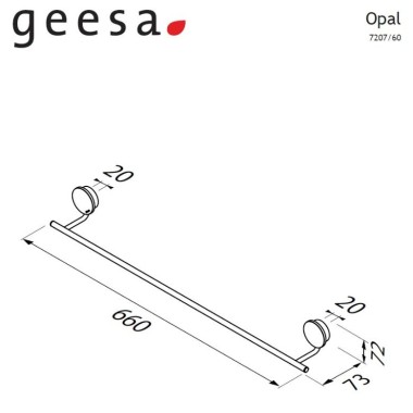  GEESA OPAL WALL-MOUNTED METAL TOWEL HANGER BLACK BRUSHED