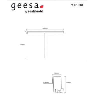 GEESA SEALSKIN ΚΑΘΑΡΙΣΤΗΡΙΑΣ ΤΖΑΜΙΩΝ ΜΕ ΚΡΕΜΑΣΤΗ ΒΑΣΗ, CHROME, 9001018-100