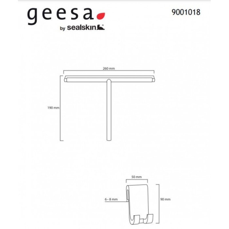GEESA SEALSKIN ΚΑΘΑΡΙΣΤΗΡΙΑΣ ΤΖΑΜΙΩΝ ΜΕ ΚΡΕΜΑΣΤΗ ΒΑΣΗ, CHROME, 9001018-100