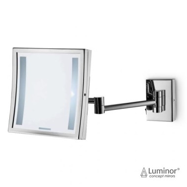 LUMINOR SQUARE POWER MIRROR FOLDING AND RECLINING WITH LED CHROME LIGHTING