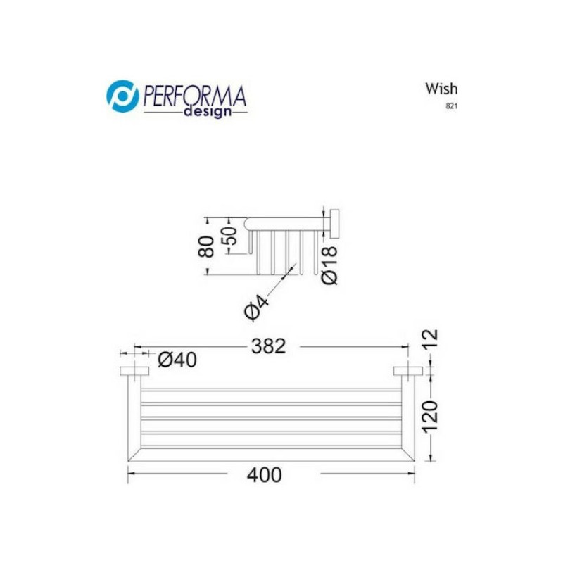 PERFORMA DESIGN WISH ΜΕΤΑΛΛΙΚΗ ΣΠΟΓΓΟΘΗΚΗ-ΜΠΟΥΚΑΛΟΘΗΚΗ ΜΕ ΒΙΔΕΣ BRONZE BRUSHED