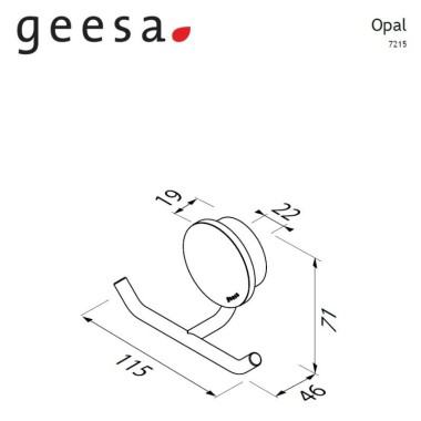 GEESA OPAL ΕΠΙΤΟΙΧΟ ΜΕΤΑΛΛΙΚΟ ΔΙΠΛΟ ΑΓΚΙΣΤΡΟ BLACK BRUSHED, 7215-411