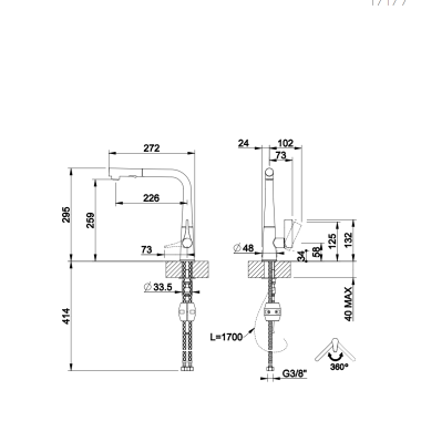 GESSI PROTON ΜΠΑΤΑΡΙA ΝΕΡΟΧΥΤΗ INOX 17177-149