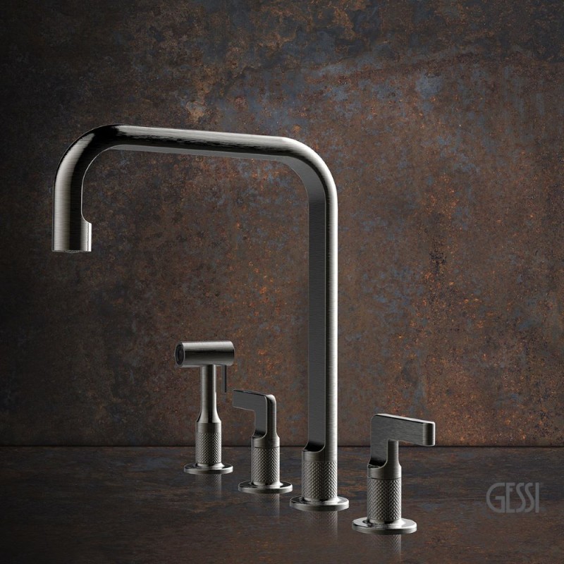 GESSI INCISO ΜΠΑΤΑΡΙΑ ΚΟΥΖΙΝΑΣ 4 ΟΠΩΝ BLACK METAL BRUSHED PVD 