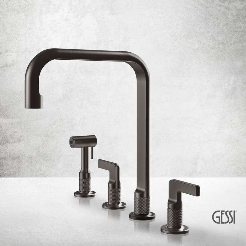 GESSI INCISO ΜΠΑΤΑΡΙΑ ΚΟΥΖΙΝΑΣ 4 ΟΠΩΝ BLACK METAL BRUSHED PVD 