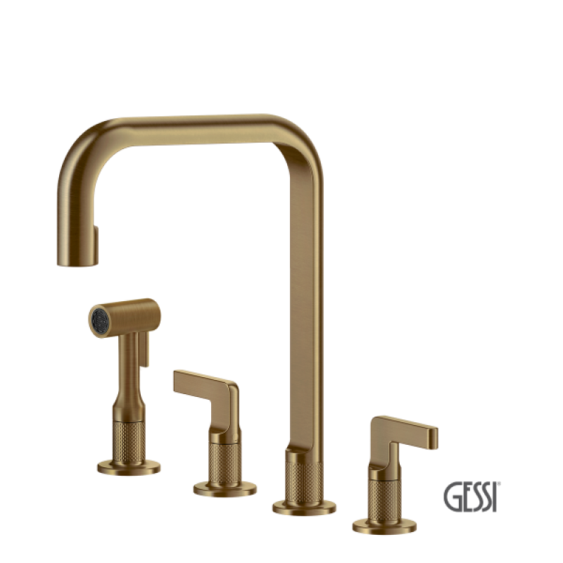 GESSI INCISO ΜΠΑΤΑΡΙΑ ΚΟΥΖΙΝΑΣ 4 ΟΠΩΝ WARM BRONZE BRUSHED PVD