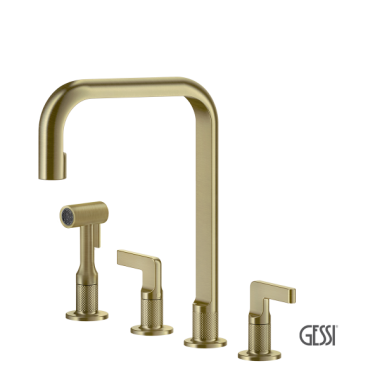 GESSI INCISO ΜΠΑΤΑΡΙΑ ΚΟΥΖΙΝΑΣ 4 ΟΠΩΝ BRASS BRUSHED PVD