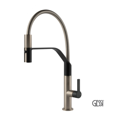 GESSI MESH ΜΠΑΤΑΡΙΑ ΕΛΑΤΗΡΙΟΥ ΝΕΡΟΧΥΤΗ INOX FINISH/BLACK MATT 