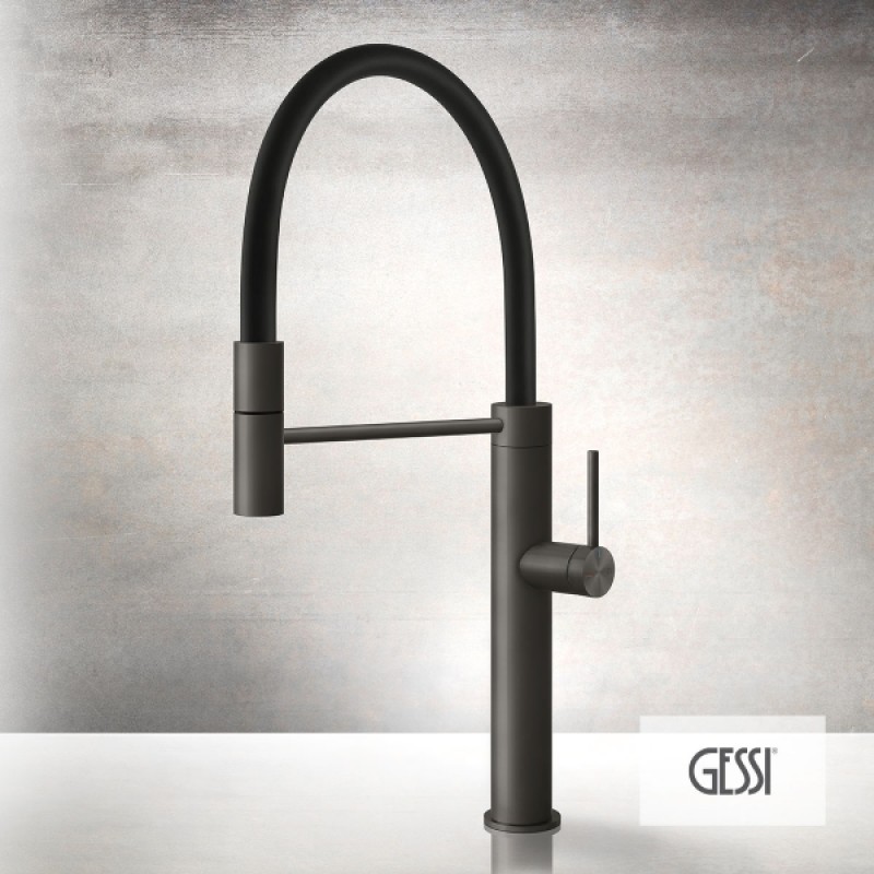 GESSI ΜΠΑΤΑΡΙΑ ΚΟΥΖΙΝΑΣ BLACK METAL BRUSHED PVD 60010-707