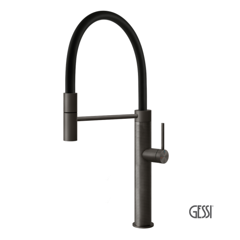 GESSI KITCHEN CESELLO ΜΠΑΤΑΡΙΑ ΚΟΥΖΙΝΑΣ BLACK METAL BRUSHED PVD 