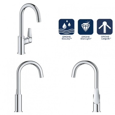 GROHE BAUEDGE ΨΗΛΗ ΜΠΑΤΑΡΙΑ ΝΙΠΤΗΡΑ ΜΠΑΝΙΟΥ ΜΕ ΑΥΤΟΜΑΤΗ ΒΑΛΒΙΔΑ CHROME 