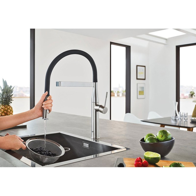 GROHE ESSENCE PROFESSIONAL ΜΠΑΤΑΡΙΑΚΟΥΖΙΝΑΣ ΜΕ ΕΛΑΤΗΡΙΟ CHROME