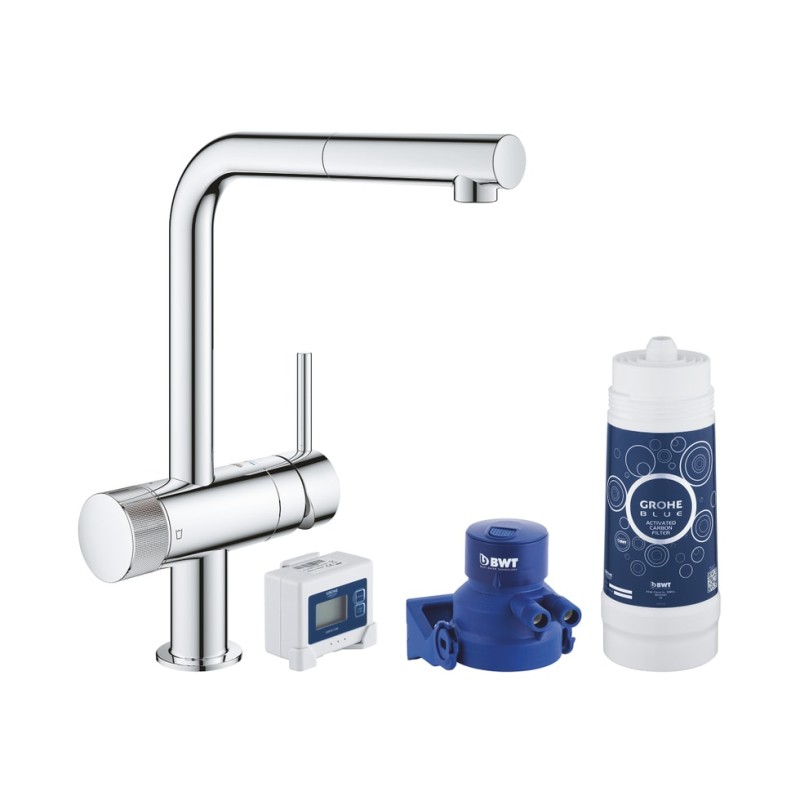 GROHE BLUE PURE ΜΠΑΤΑΡΙΑ ΚΟΥΖΙΝΑΣ ΜΕ ΦΙΛΤΡΟ ΝΕΡΟΥ CHROME 