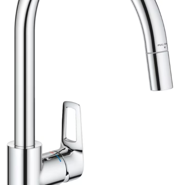  GROHE BAULOOP KITCHEN FAUCET WITH HIGH SPRAY AND SHOWER