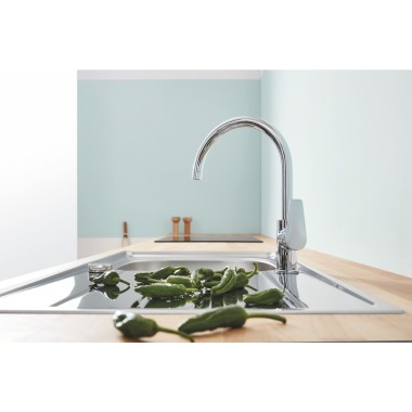 GROHE BAUEDGE ΨΗΛΗ ΜΠΑΤΑΡΙΑ ΚΟΥΖΙΝΑΣ CHROME 