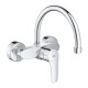 GROHE EUROSMART ΕΠΙΤΟΙΧΗ ΜΠΑΤΑΡΙΑ ΚΟΥΖΙΝΑΣ CHROME 