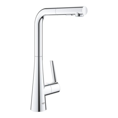  GROHE ZEDRA KITCHEN FAUCET WITH HIGH SPOUT AND CHROME SHOWER