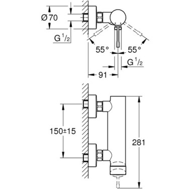 GROHE ESSENCE NEW ΜΠΑΤΑΡΙΑ ΝΤΟΥΣΙΕΡΑΣ GRAPHITE MATT (ΣΩΜΑ)