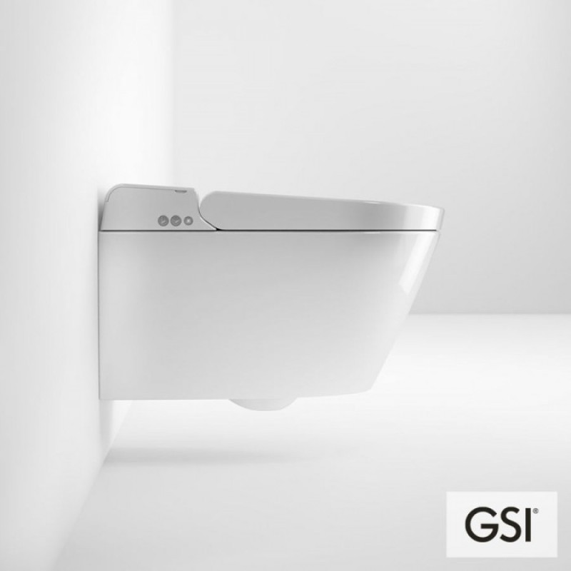 GSI WCLEAN SWIRL, ΚΡΕΜΑΣΤΗ ΛΕΚΑΝΗ ΜΕ ΕΝΣΩΜΑΤΩΜΕΝΟ ΗΛΕΚΤΡΟΝΙΚΟ ΜΠΙΝΤΕ, ΚΑΛΥΜΜΑ SOFT CLOSE, WHITE 7418K-300