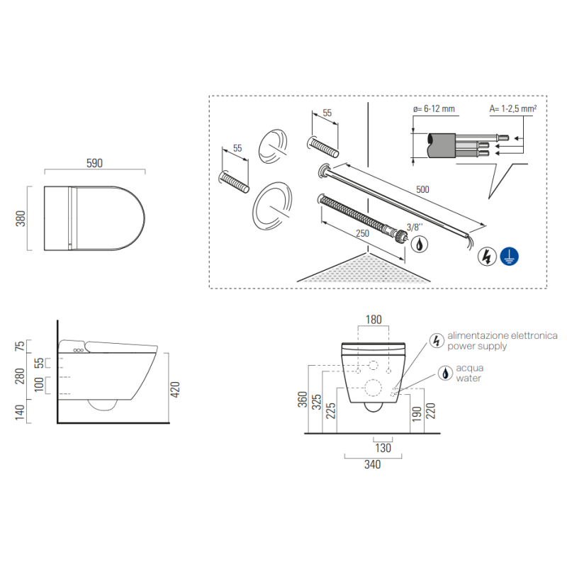 GSI WCLEAN SWIRL ΚΡΕΜΑΣΤΗ ΛΕΚΑΝΗ ΜΕ ΕΝΣΩΜΑΤΩΜΕΝΟ ΗΛΕΚΤΡΟΝΙΚΟ ΜΠΙΝΤΕ ΚΑΙ ΑΠΟΣΠΩΜΕΝΟ ΚΑΛΥΜΜΑ, 7418K-450