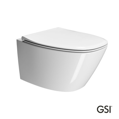 GSI MODO PLUS 8415 SWIRL, ΚΡΕΜΑΣΤΗ ΛΕΚΑΝΗ,ΚΑΛΥΜΜΑ SLIM SOFT CLOSE, WHITE, 54 CM, 841500SC-300