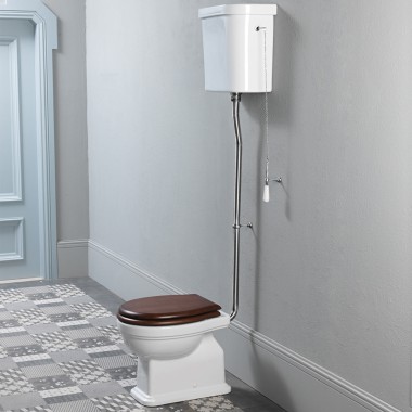 GSI Classic Medium Level, Επιδαπέδια Λεκάνη Κατωστόμια με Κάλυμμα Ξύλινο Μασίφ, 62-68 cm, 871000HW-300