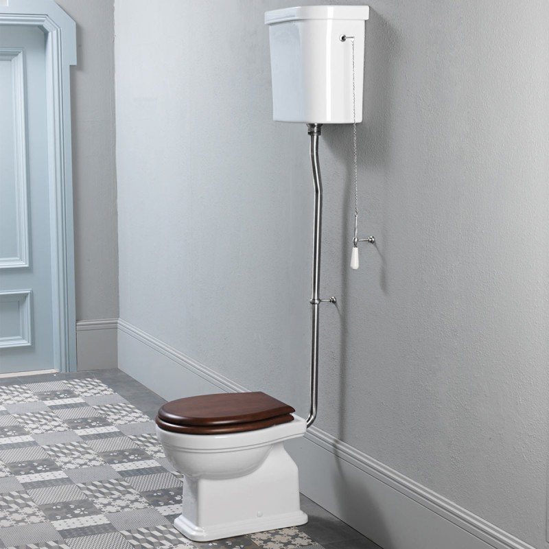 GSI Classic Medium Level, Επιδαπέδια Λεκάνη Κατωστόμια με Κάλυμμα Ξύλινο Μασίφ, 62-68 cm, 871000HW-300
