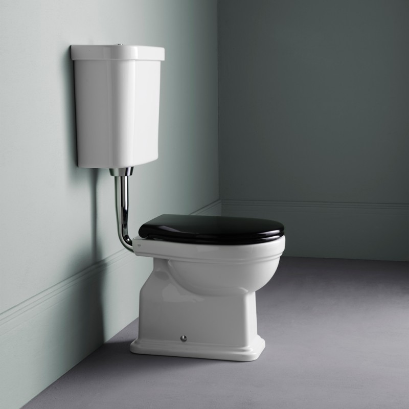 GSI Classic Medium Level, Επιδαπέδια Λεκάνη Κατωστόμια με Κάλυμμα Μαύρο Soft Close (αποσπώμενο), 73 cm, 871000MNC-300