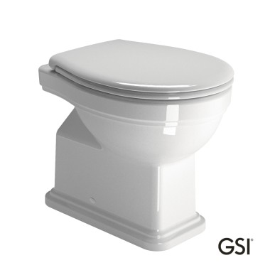 GSI Classic High Level, Επιδαπέδια Λεκάνη Πισωστόμια με Κάλυμμα Λευκό Soft Close (Αποσπώμενο), 62-68 cm, 871100HC-300