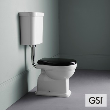GSI Classic Medium Level, Επιδαπέδια Λεκάνη από Μαύρο Βακελίτη Soft Close (Αποσπώμενο), 62-68 cm, 871100HCN-300