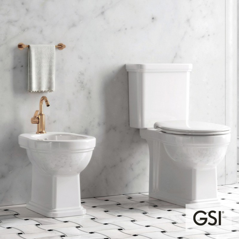 GSI Classic 8717, Κρεμαστή Λεκάνη με Λευκό Κάλυμμα Βακελίτη Soft Close (Αποσπώμενο), 70.5 cm, 871700C-300
