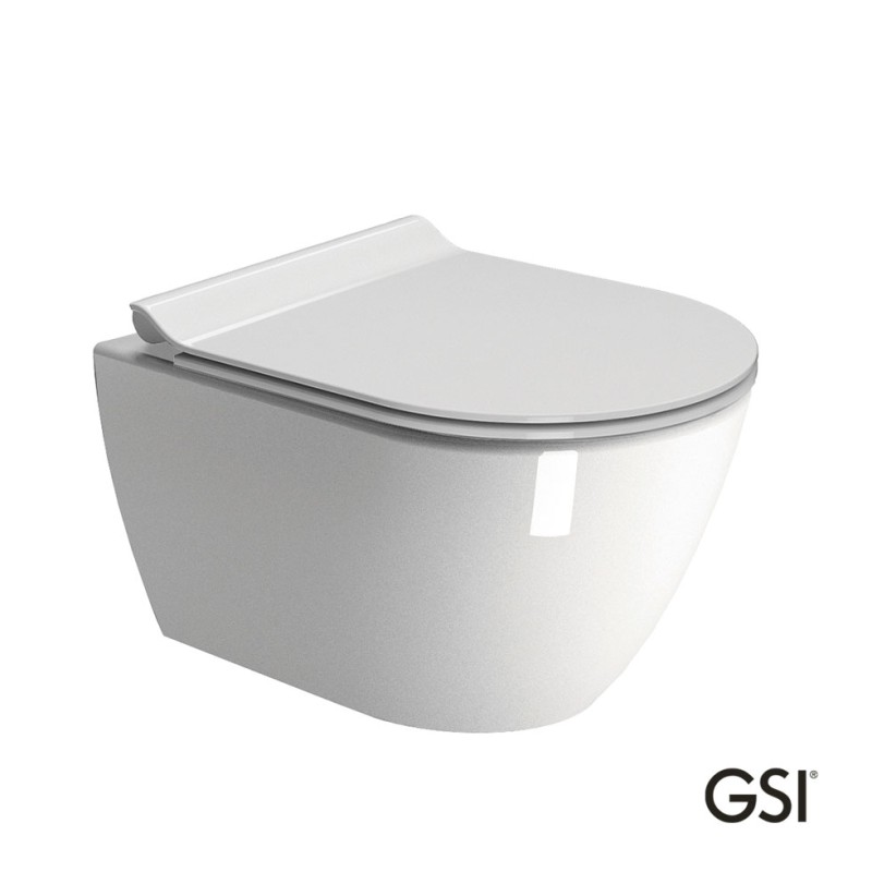 GSI PURA 8816 SWIRL, ΚΡΕΜΑΣΤΗ ΠΟΡΣΕΛΑΝΙΝΗ ΛΕΚΑΝΗ, KΑΛΥΜΜΑ SUPER SLIM SOFT CLOSE, 50 CM, 881600SC-300