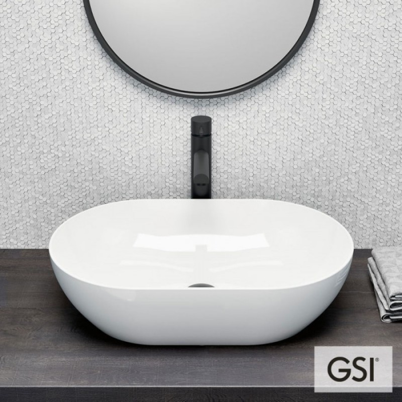 GSI PURA, ΠΟΡΣΕΛΑΝΑΤΟΣ ΕΠΙΤΡΑΠΕΖΙΟΣ ΝΙΠΤΗΡΑΣ, WHITE, 60x37 CM, 8834-300