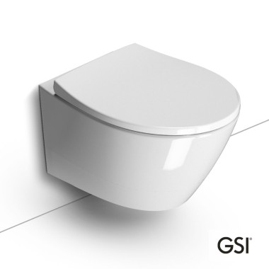 GSI Modo 9816 Swirl, Κρεμαστή Λεκάνη με Κάλυμμα Slim Soft Close, White, 981600C-300