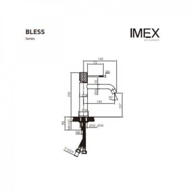 Imex Bless, Μπαταρία Νιπτήρος, Black Gun Metal, BDB063-1BGM