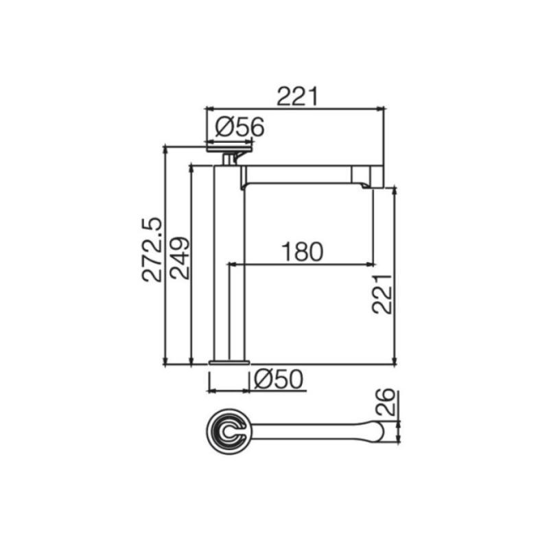 IMEX OLIMPO ΨΗΛΗ ΜΠΑΤΑΡΙΑ ΝΙΠΤΗΡΑ ΜΠΑΝΙΟΥ CHROME 