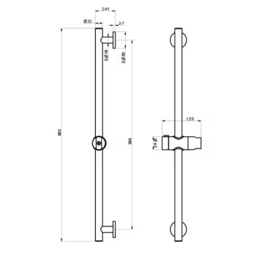 IMEX ADUR, ΣΤΑΘΕΡΗ ΒΕΡΓΑ ΣΤΗΡΙΞΗΣ, GOLD MAT, BDD001/OC